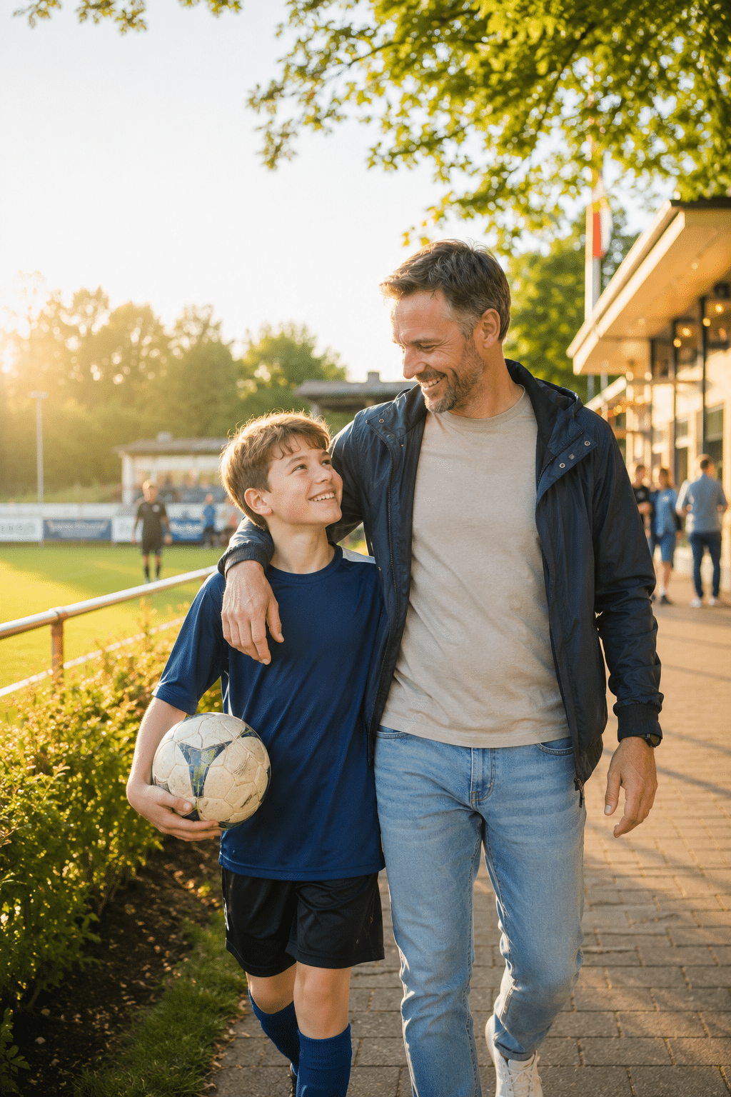 Vater und Sohn im Fußballverein – zertifizierter Online Präventionskurs mit Vereinsförderung und Krankenkassenerstattung